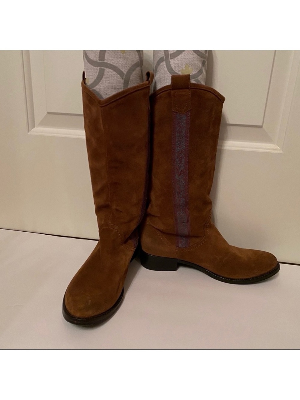 MARTA ITALY SHOES BOOTS HEELS BROWN SUEDE LEATHER Size 38 7.5
